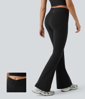 Leggings yoga acampanado cruzado tiro alto