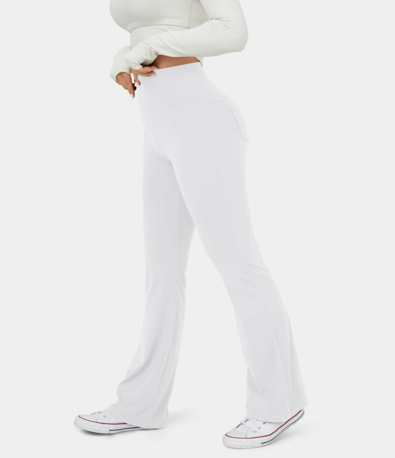 Leggings de yoga acampanados de tiro alto con bolsillos - Image 3