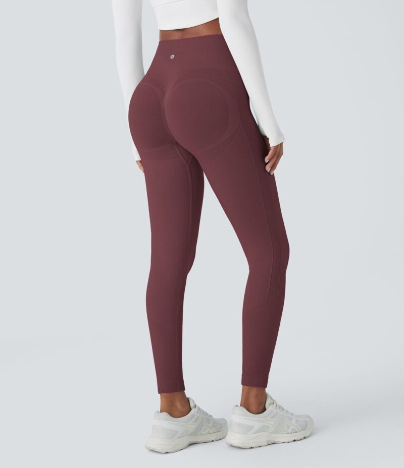 Leggings yoga tiro alto control abdomen realce glúteo 7/8 sin costura - Image 4