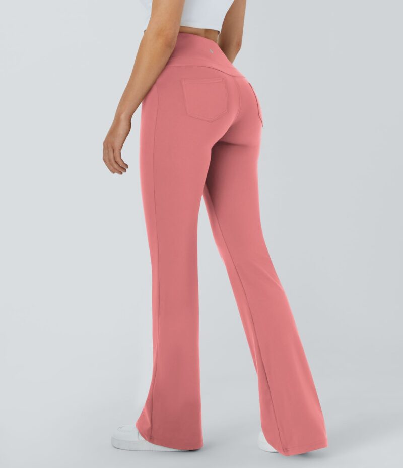 Leggings de yoga acampanados de tiro alto con bolsillos - Image 4