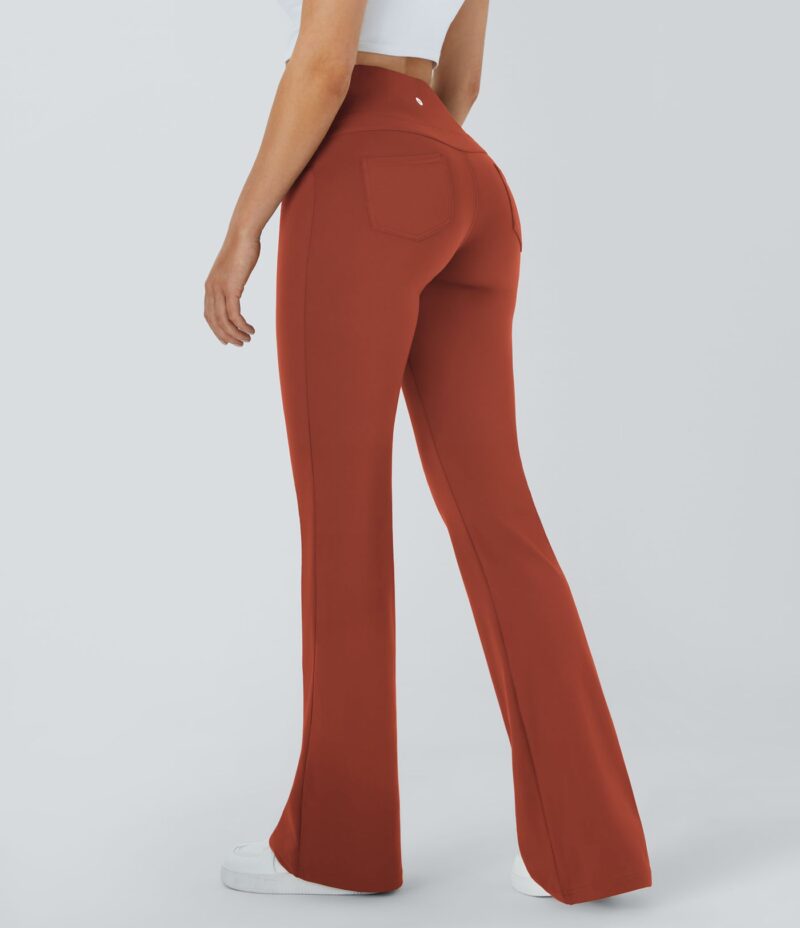 Leggings de yoga acampanados de tiro alto con bolsillos - Image 5
