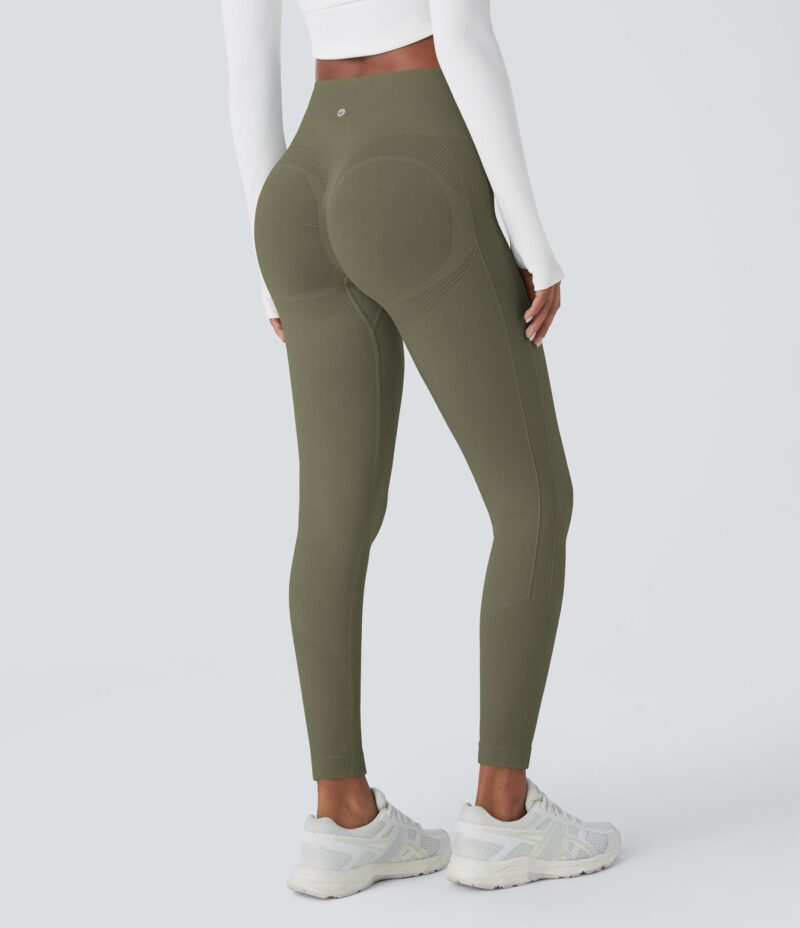 Leggings yoga tiro alto control abdomen realce glúteo 7/8 sin costura - Image 5