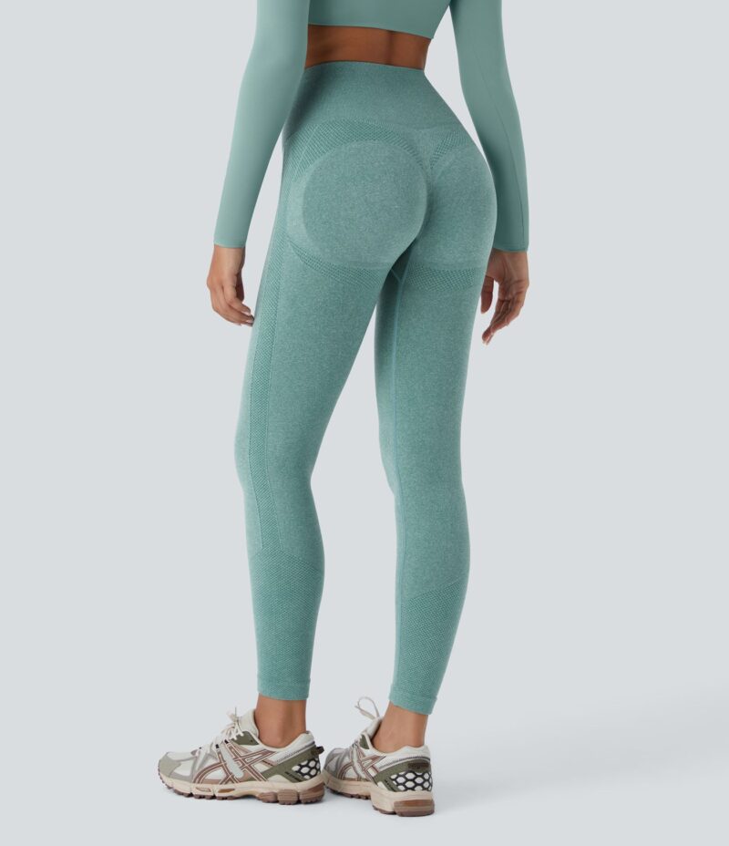 Leggings yoga tiro alto control abdomen realce glúteo 7/8 sin costura - Image 6