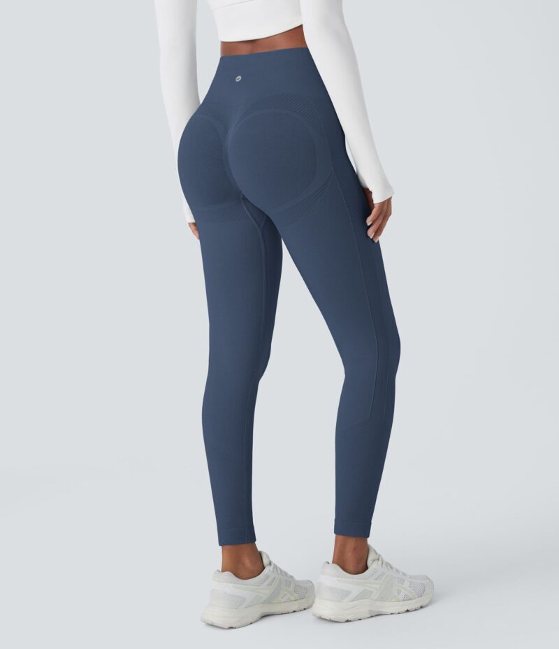Leggings yoga tiro alto control abdomen realce glúteo 7/8 sin costura - Image 7
