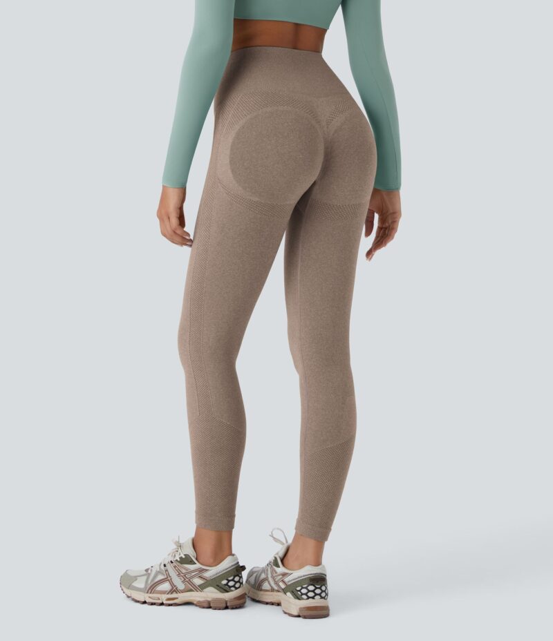 Leggings yoga tiro alto control abdomen realce glúteo 7/8 sin costura - Image 8