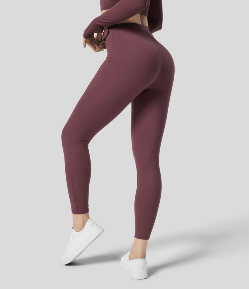 Softlyzero Plush Leggings hebilla ajustable cintura V tiro medio 7/8 - Image 2