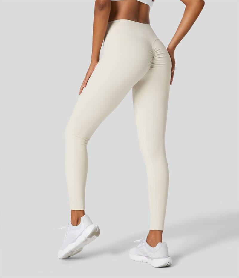 Leggings yoga 7/8 fruncido cordón tiro medio - Image 3