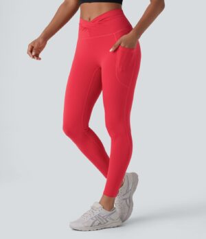 Leggings UltraSculpt yoga tiro alto bolsillo lateral cruzado torcido