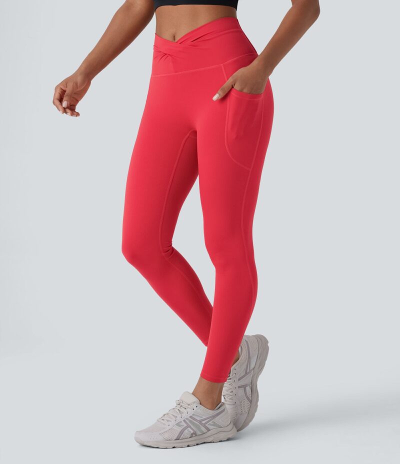Leggings UltraSculpt yoga tiro alto bolsillo lateral cruzado torcido