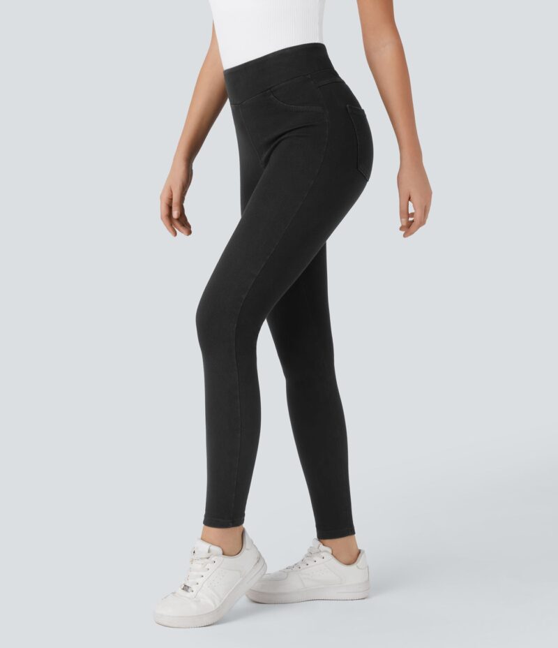 Leggings Polar Flex Denim elásticos de tiro alto con bolsillos - Image 2