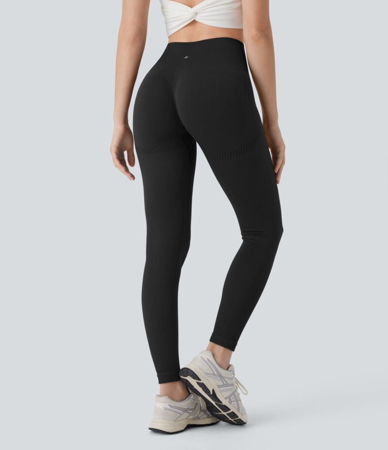 Leggings yoga tiro alto control abdomen realce glúteo 7/8 sin costura - Image 2