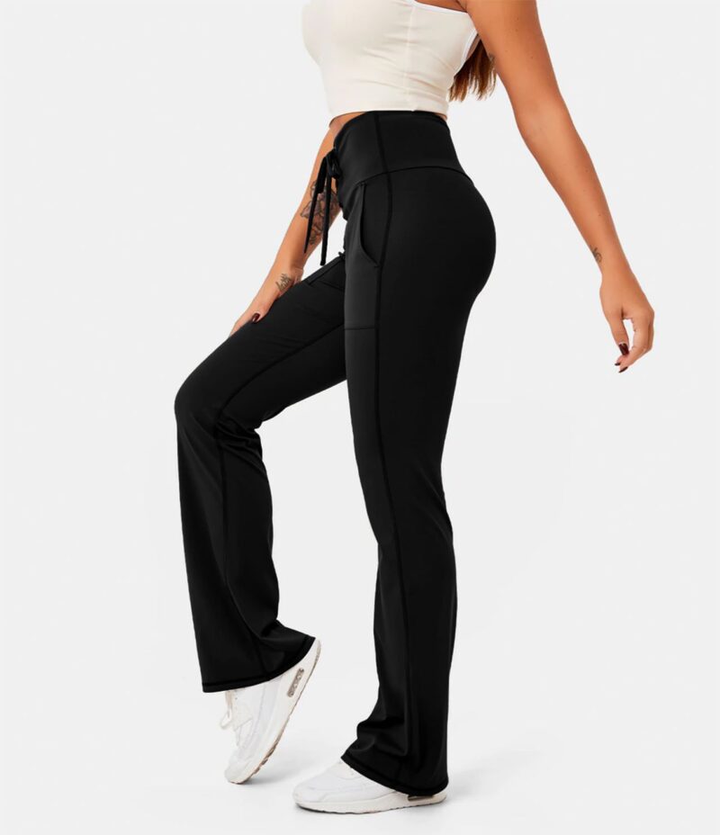 Legging acampanado tiro alto cordón ajustable bolsillo profundo - Image 2
