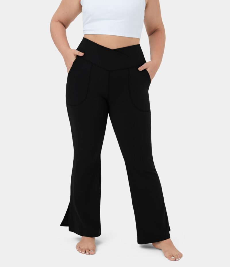 Leggings acampanado talla plus abertura cintura cruzada 7/8-Smile - Image 2