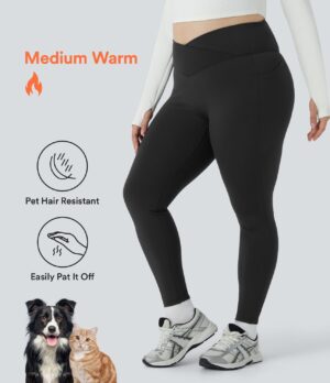 Leggings Patitoff térmico talla grande 7/8 bolsillo lateral cruzado resistente al pelo mascota