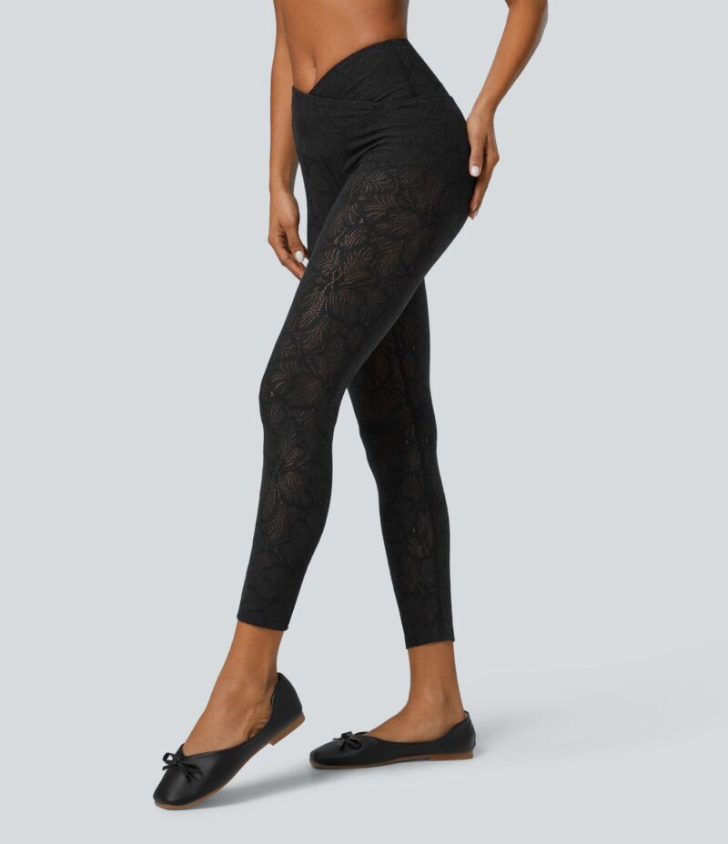 Leggings encaje 7/8 2 en 1 cruzado tiro alto - Image 2