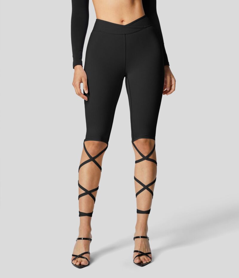 Softlyzero Airy Leggings tacto fresco tiro medio cruzado en forma de V - Image 2