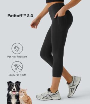 Leggings Patitoff 2.0 yoga capri bolsillo lateral tiro alto resistente pelo mascota