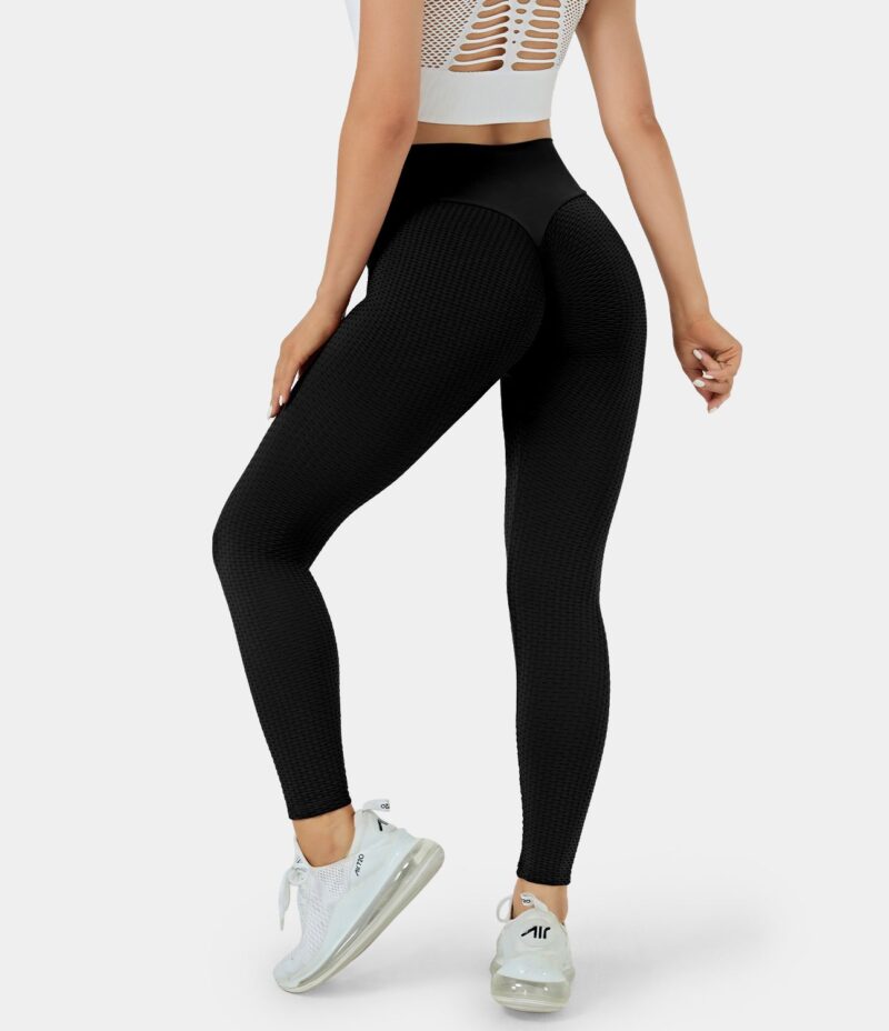 Leggings levantamiento glúteo jacquard tiro alto flujo sin costura - Image 2