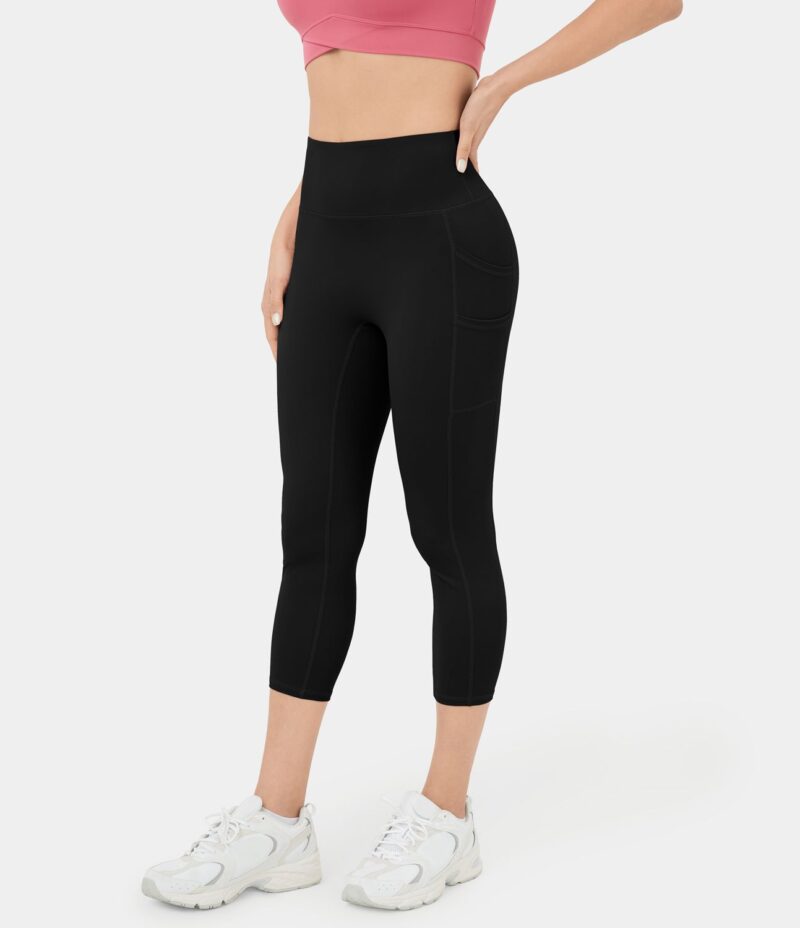 Leggings capri Softlyzero de tiro alto con bolsillos dobles - Image 2