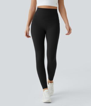 Leggings capri entrenamiento moldeador bolsillo lateral tiro alto