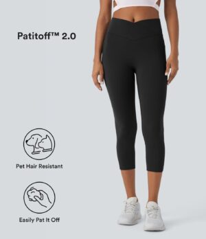 Leggings Patitoff 2.0 yoga capri bolsillo lateral cruzado tiro alto resistente pelo mascota