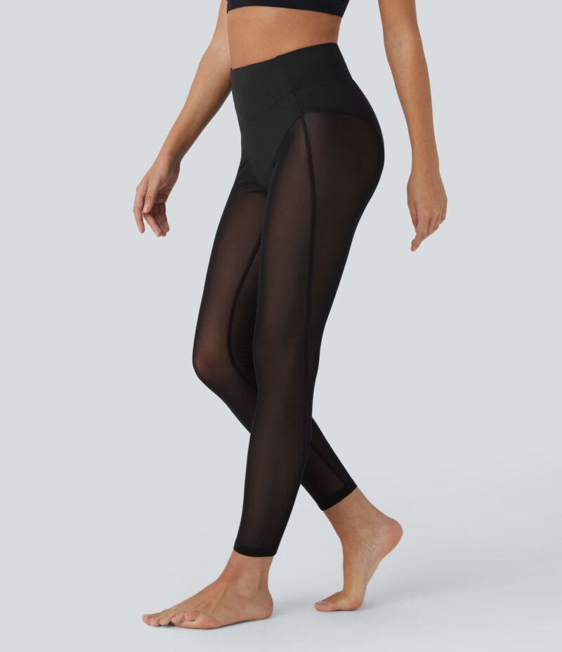 Leggings baile tiro alto 2 en 1 malla transparente 7/8 - Image 2