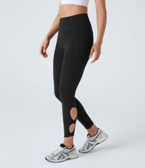 Leggings SpeedWave correr 7/8 secado rápido bolsillo lateral recortado tiro alto