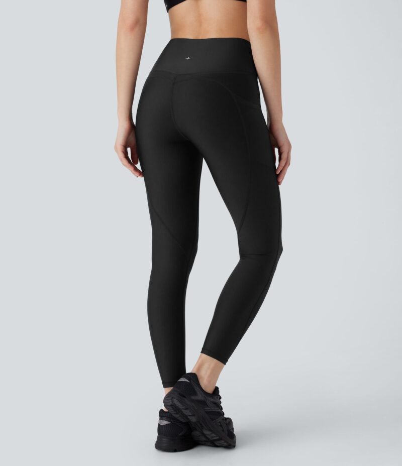 Leggings deportivo tiro alto bolsillo lateral efecto brillante - Image 2