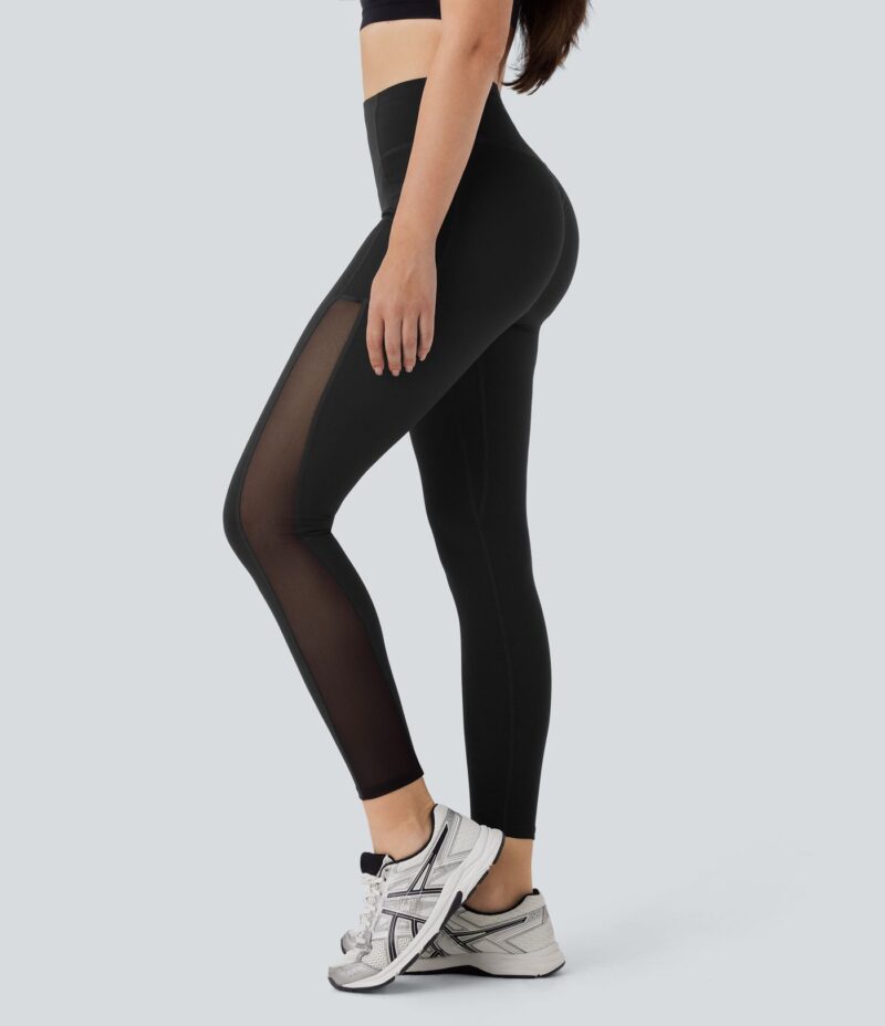 Leggings SoCinched UltraSculpt deportiva tiro alto realce glúteos control abdomen bolsillo lateral malla contrastante - Image 2