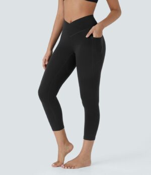 Leggings capri Softlyzero yoga bolsillo cruzado tiro alto