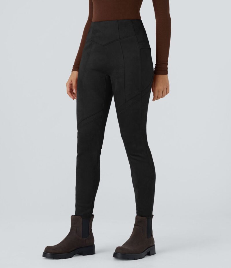 Leggings gamuza bolsillo lateral tiro alto hasta tobillo - Image 2