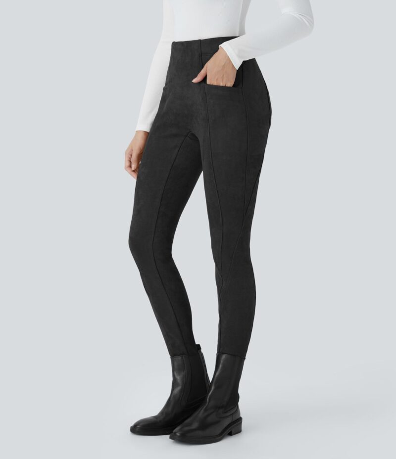 Leggings gamuza bolsillo lateral control abdomen tiro alto - Image 2