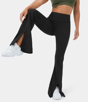 Leggings súper acampanados para yoga de tiro alto con abertura
