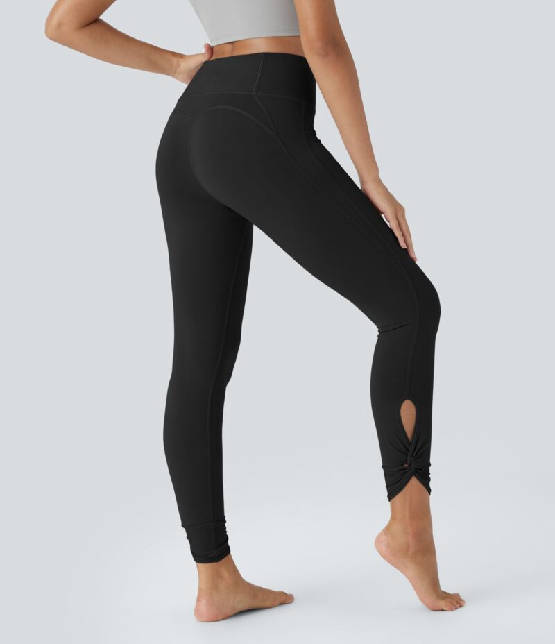 Leggings Softlyzero yoga retorcido corte bolsillo trasero tiro alto UPF50+ - Image 2