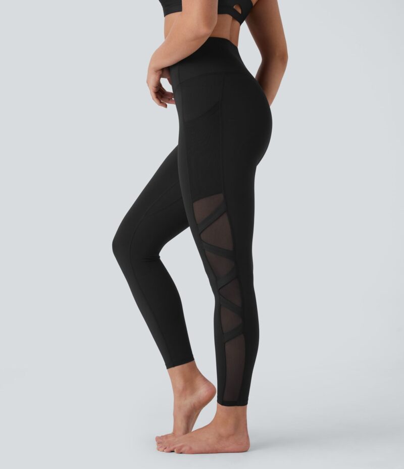 Leggings SpeedWave yoga 7/8 secado rápido malla contrastante bolsillo lateral tiro alto - Image 2