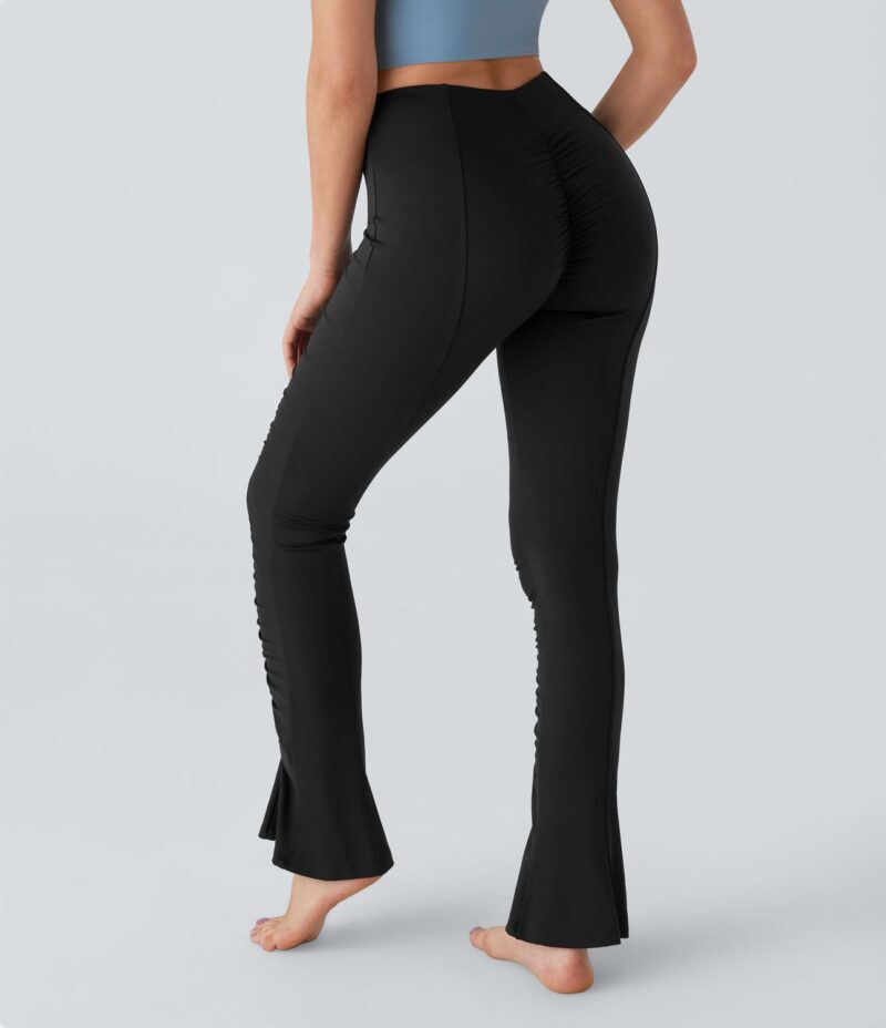Leggings yoga Softlyzero Airy tiro alto fruncido ligeramente acampanados tacto fresco UPF50+ - Image 2