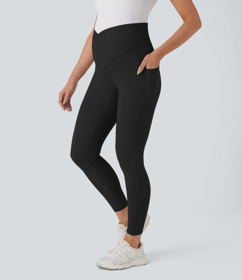 Leggings premamá yoga Softlyzero tiro súper alto bolsillo lateral cruzado 7/8 - UPF50+ - Image 2