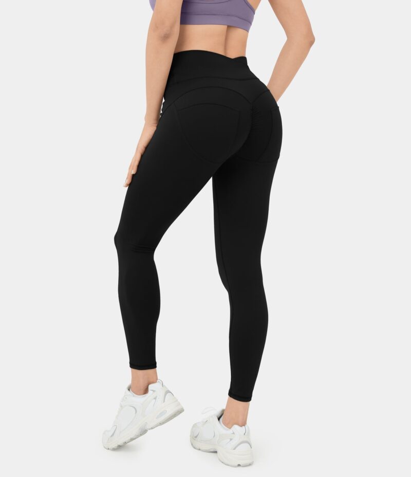 Leggings yoga Softlyzero fruncido cruzado tiro alto 7/8 - Image 2