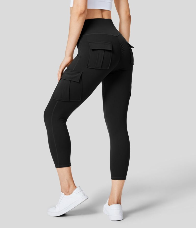Leggings yoga capri bolsillo cargo tiro alto - Image 2