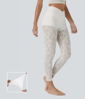 Leggings encaje 7/8 2 en 1 cruzado tiro alto