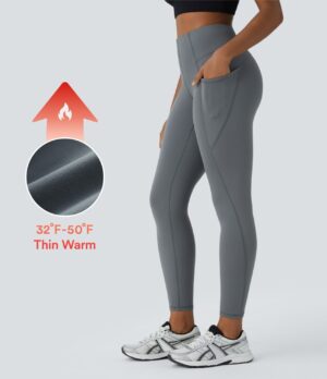 Leggings térmico yoga tiro alto bolsillo lateral