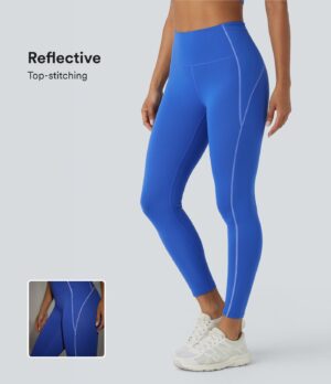 Leggings SpeedWave senderismo secado rápido tiro alto múltiple bolsillo costura reflectante 7/8