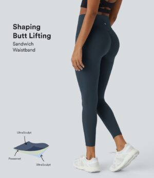 Leggings SoCinched UltraSculpt moldeador tiro alto realce glúteo control abdomen bolsillo lateral