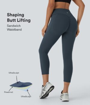 Leggings SoCinched capri tiro alto control abdomen realce glúteo UltraSculpt entrenamiento