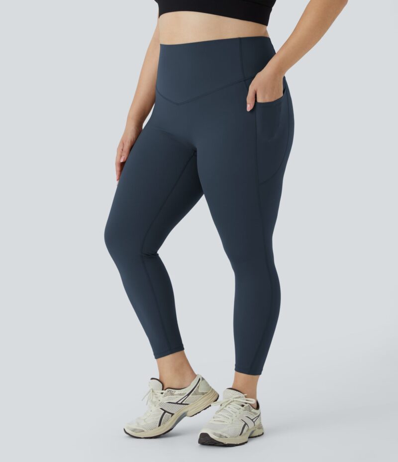 Leggings SoCinched talla grande entrenamiento bolsillo lateral moldeador abdomen tiro alto - Image 3