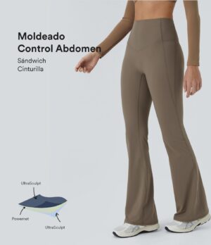 Leggings yoga SoCinched UltraSculpt acampanado tiro alto control abdomen