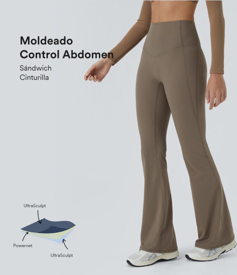 Leggings yoga SoCinched UltraSculpt acampanado tiro alto control abdomen