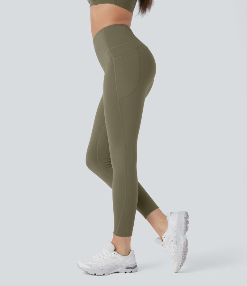 Leggings Softlyzero Plush entrenamiento térmico tiro alto bolsillo lateral control abdomen - Image 3