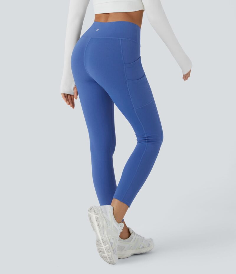 Leggings Softlyzero Plush yoga tiro alto bolsillo doble térmica 7/8 - Image 2