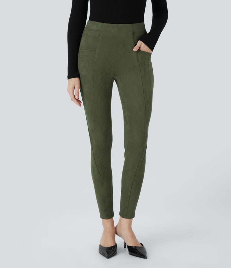 Leggings gamuza bolsillo lateral control abdomen tiro alto - Image 3